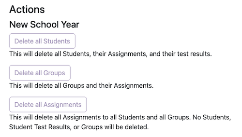 New School Year actions